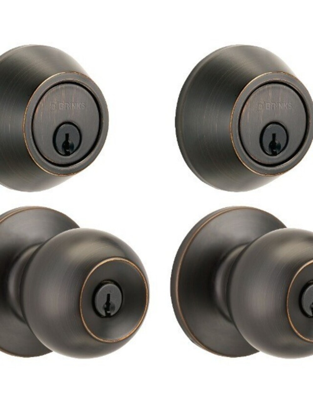 Brinks Ball Knob and Deadbolt Double Combo PRO-GUARD™ Tuscan Bronze 2109-150